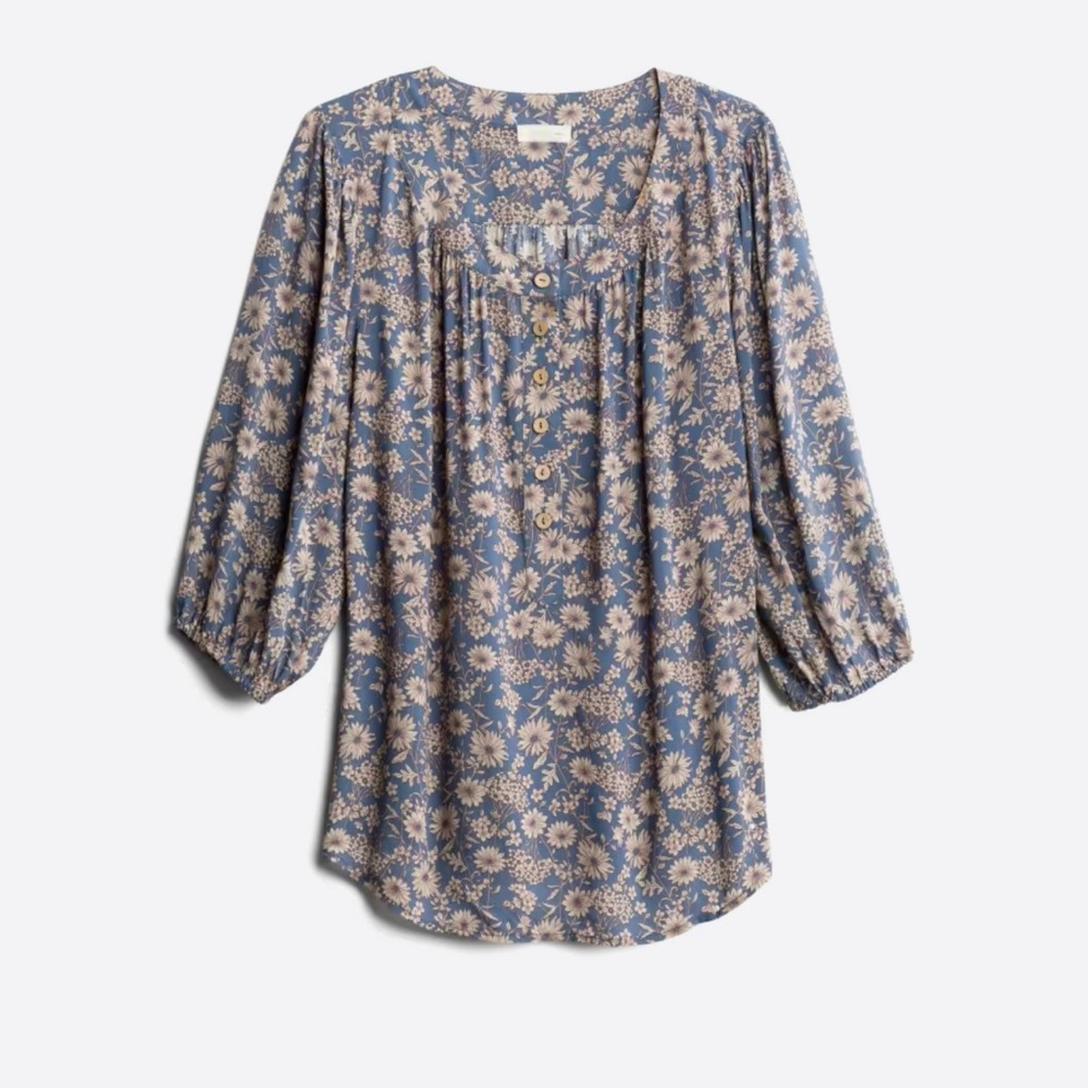 Cupio. Izabella Wood Button Henley Top. 2XL
